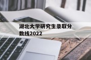 湖北大学研究生录取分数线2022