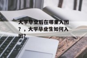 大学毕业后在哪里入团？，大学毕业生如何入团?