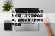 大学毕业后的工作体验与感悟，从校园走向职场，我的毕业工作体验与感悟