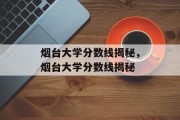 烟台大学分数线揭秘，烟台大学分数线揭秘