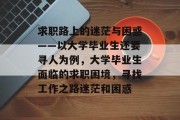 求职路上的迷茫与困惑——以大学毕业生还要寻人为例，大学毕业生面临的求职困境，寻找工作之路迷茫和困惑