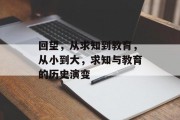 回望，从求知到教育，从小到大，求知与教育的历史演变