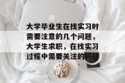 大学毕业生在找实习时需要注意的几个问题，大学生求职，在找实习过程中需要关注的问题