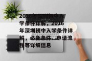 2016年深圳初中入学条件详解，2016年深圳初中入学条件详解，必备条件、申请流程等详细信息