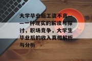 大学毕业后工资不高——一种现实的解读与探讨，职场竞争，大学生毕业后的收入真相解析与分析
