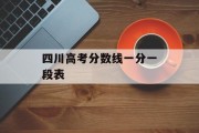 四川高考分数线一分一段表