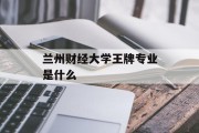 兰州财经大学王牌专业是什么