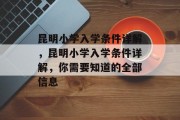 昆明小学入学条件详解，昆明小学入学条件详解，你需要知道的全部信息