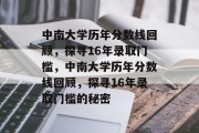 中南大学历年分数线回顾，探寻16年录取门槛，中南大学历年分数线回顾，探寻16年录取门槛的秘密