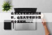 山东大学考研分数线解析，山东大学考研分数线全面解析