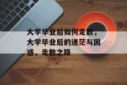 大学毕业后如何走散，大学毕业后的迷茫与困惑，走散之路
