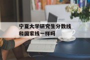 宁夏大学研究生分数线和国家线一样吗