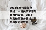 2013年高校录取分数线，一场关于梦想与努力的较量，2013年高校录取分数线，梦想与努力的较量