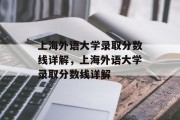 上海外语大学录取分数线详解，上海外语大学录取分数线详解