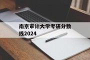 南京审计大学考研分数线2024