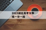 2023湖北高考分数线一分一段