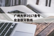 广州大学2017各专业录取分数线