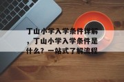 丁山小学入学条件详解，丁山小学入学条件是什么？一站式了解流程