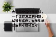 大学毕业后还用考试，一个值得深思的问题，试错与适应，大学生毕业后的考验和思考