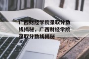 广西财经学院录取分数线揭秘，广西财经学院录取分数线揭秘