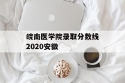 皖南医学院录取分数线2020安徽
