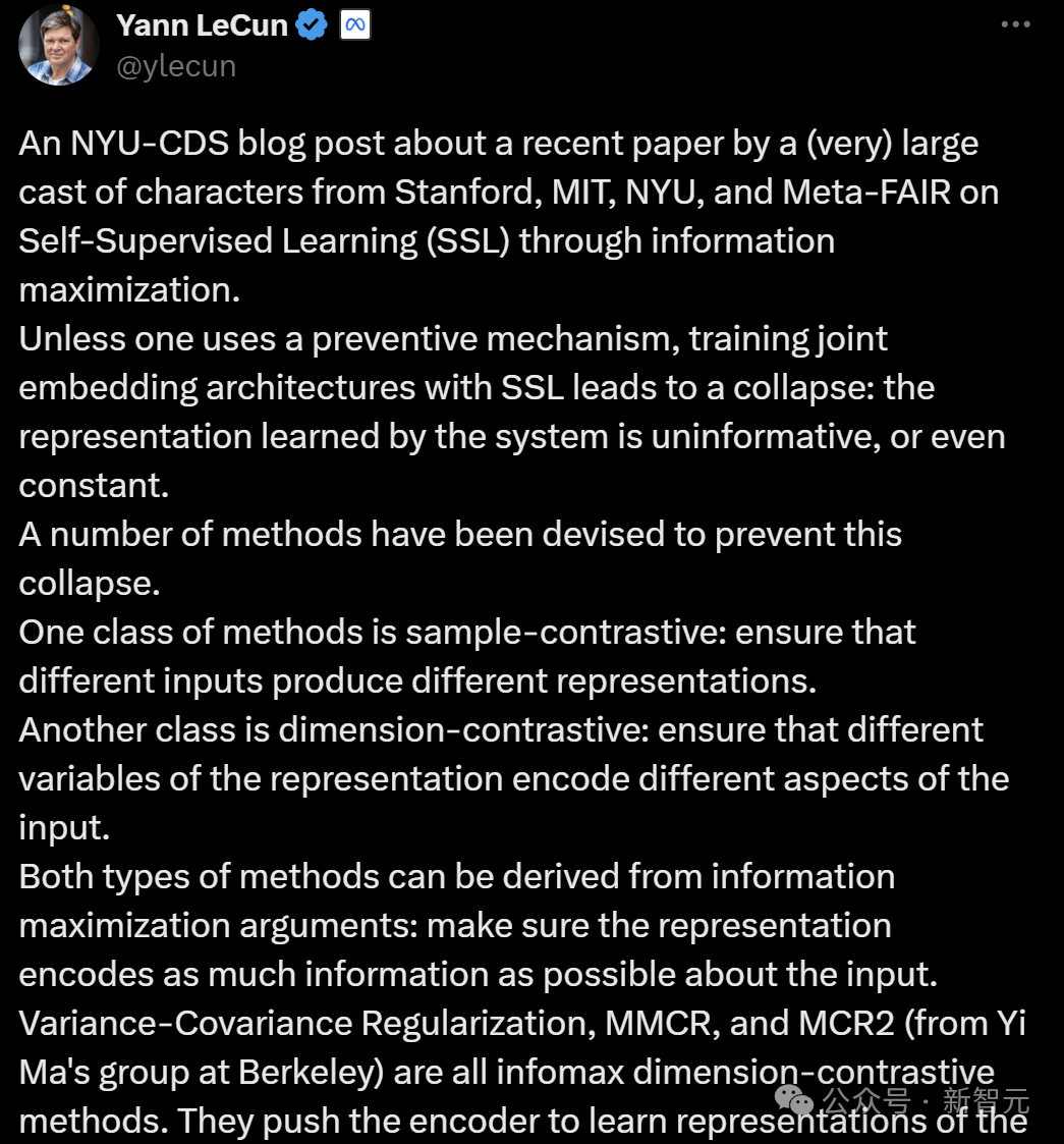 重新定义自监督学习,LeCun 团队让 MMCR 再进一步