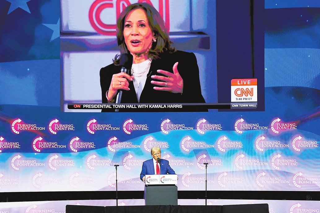 美最新民调:美国大选关键的七个摇摆州,哈里斯和特朗普支持率仍不相上下