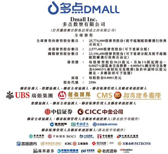 多点数智启动招股,引入怡和为基石投资者,12月6日香港上市