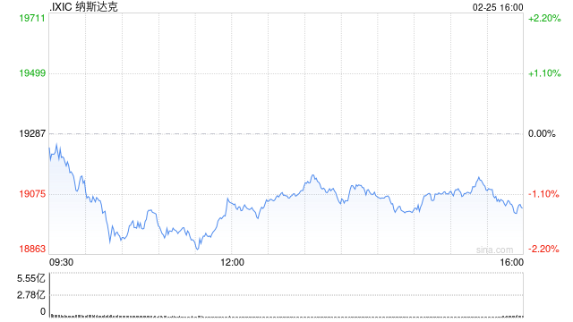 午盘:美股走低科技股领跌 特斯拉一度跌逾9%