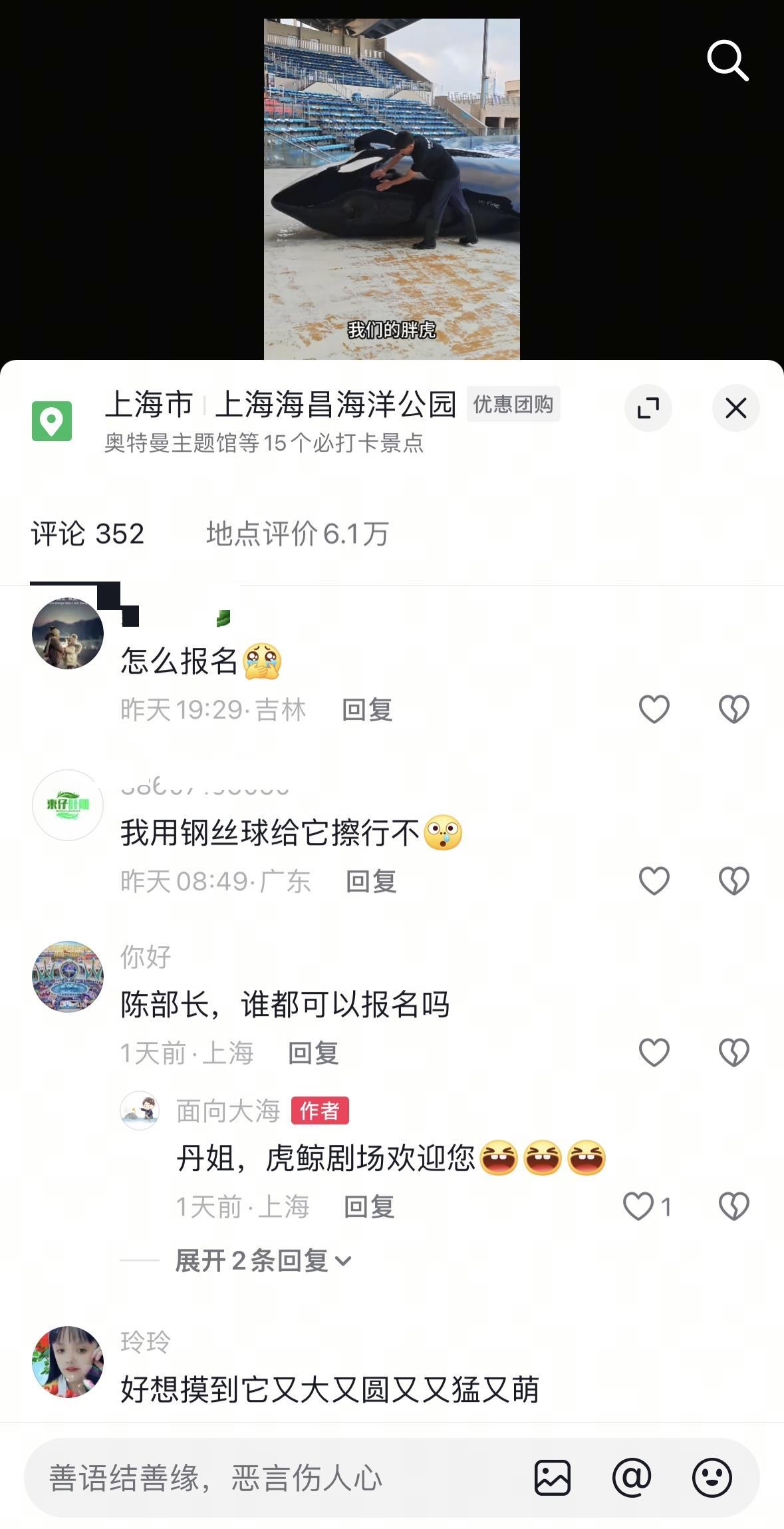 上海一海洋公园“万元招聘虎鲸搓澡师”？园方回应