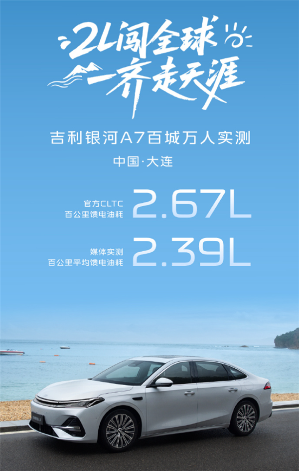 油耗可媲美摩托车 吉利中型家轿银河A7上市:8.18万起