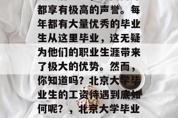 北京大学作为中国的顶尖学府之一，在国内外都享有极高的声誉。每年都有大量优秀的毕业生从这里毕业，这无疑为他们的职业生涯带来了极大的优势。然而，你知道吗？北京大学毕业生的工资待遇到底如何呢？，北京大学毕业生工资待遇详析，世界顶级学府的待遇水平